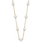 14k 5.5-6.5mm White Near-Round Freshwater Cultured Pearl 12-Station 16 inch Necklace