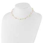 14k 5.5-6.5mm White Near-Round Freshwater Cultured Pearl 12-Station 16 inch Necklace