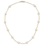 14k 5.5-6.5mm White Near-Round Freshwater Cultured Pearl 12-Station 16 inch Necklace