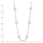 14k White Gold 6-7mm White Near-Round Freshwater Cultured Pearl 12-Station 16 inch Necklace