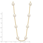 14k 8-9mm White Near-Round Freshwater Cultured Pearl 14-Station 18 inch Necklace