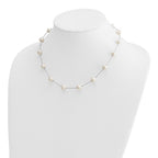 14k White Gold 8-9mm White Freshwater Cultured Pearl 14-Station 18 inch Necklace