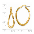 14k 2mm Polished Tapered Twist Hoop Earrings