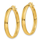 14k 4x30mm Polished Tube Hoop Earrings