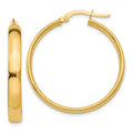 14k 4x30mm Polished Tube Hoop Earrings