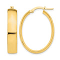 14k 5.75x31mm Polished Oval Tube Hoop Earrings