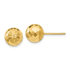 14k 9mm Diamond-cut Puffed Mirror Ball Post Earrings
