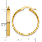 14K 3x25mm Tube Hoop Earrings