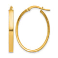 14K 3x30mm Oval Tube Hoop Earrings