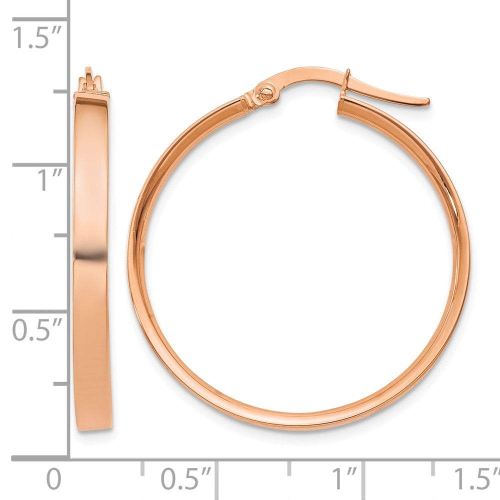 14K Rose Gold 3x29mm Tube Hoop Earrings
