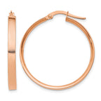 14K Rose Gold 3x29mm Tube Hoop Earrings