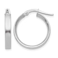 14K White Gold 3x16mm Tube Hoop Earrings