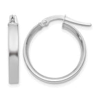 14K White Gold 3x16mm Tube Hoop Earrings