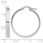 14K White Gold 3x29mm Tube Hoop Earrings