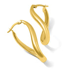 14k 3mm Twisted Oval Hoop Earrings