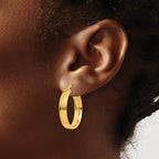 14k 4.75x25mm Polished Tube Hoop Earrings