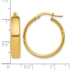 14k 4.75x25mm Polished Tube Hoop Earrings