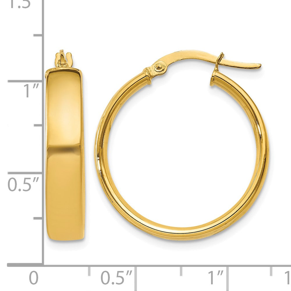 14k 4.75x25mm Polished Tube Hoop Earrings