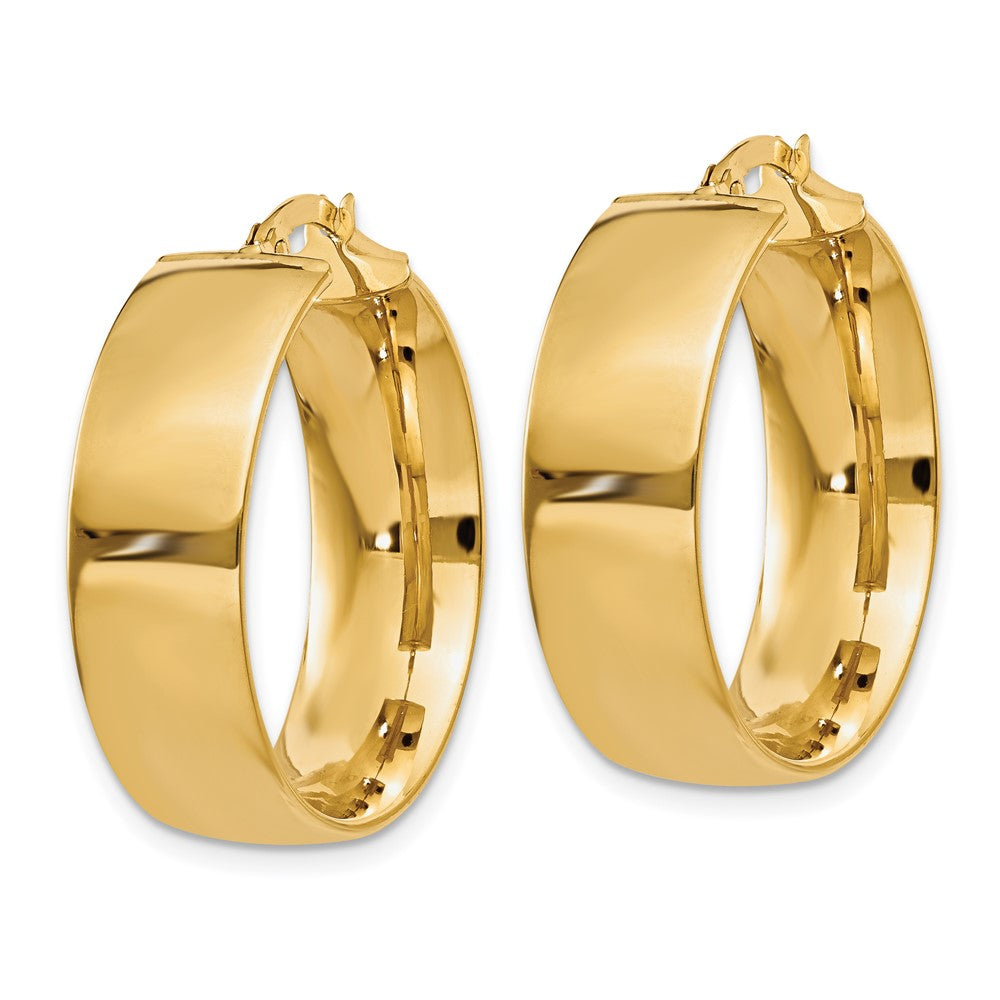 14k 7.75x25mm Polished Large Tube Hoop Earrings