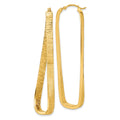 14k 4mm Textured Twisted Oval Hoop Earrings