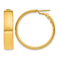 14k 7x30mm Polished Flat Tube Omega Back Hoop Earrings