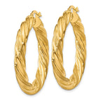 14k 5mm Satin & Polished Twisted Hoop Earrings