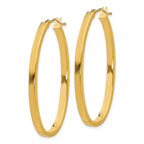 14k 3x42mm Polished Oval Tube Hoop Earrings