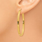 14k 3x42mm Polished Oval Tube Hoop Earrings