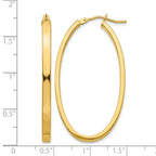 14k 3x42mm Polished Oval Tube Hoop Earrings