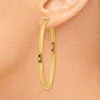 14k 3x55mm Polished Large Oval Tube Hoop Earrings