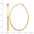 14k 3x55mm Polished Large Oval Tube Hoop Earrings