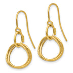14K Small Twisted Circle Dangle French Hook Earrings