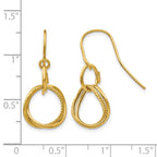 14K Small Twisted Circle Dangle French Hook Earrings