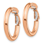 14k Rose Gold 3x22mm Polished Round Omega Back Tube Hoop Earrings