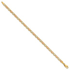 14K 3.8mm Tri-color Pav‚ Valentino with Lobster Clasp Bracelet