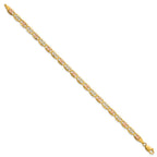 14K 4.65mm Tri-color Pav‚ Valentino with Lobster Clasp Bracelet