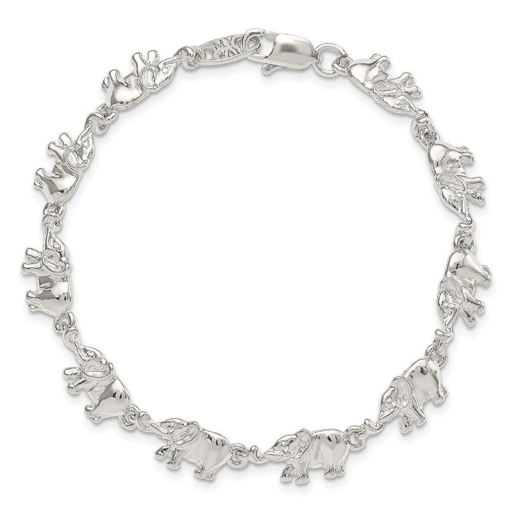 Sterling Silver Elephants Bracelet