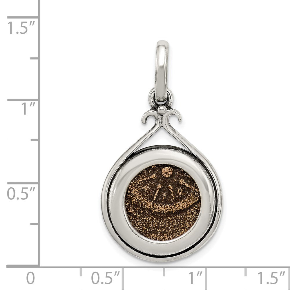 Ancient Coins Sterling Silver and Bronze Antiqued Widow's Mite Coin Pendant with a Certificate of Authenticity