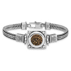Ancient Coins Sterling Silver and Bronze Antiqued Widow's Mite Coin 7 inch Fancy Lobster Clasp Bracelet with a Certificate of Authenticity