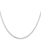 Sterling Silver 2.2mm Diamond-cut Long Link Cable Chain