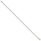 Sterling Silver 2.9mm Diamond-cut Long Link Cable Chain