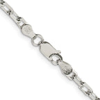 Sterling Silver 3.75mm Diamond-cut Long Link Cable Chain