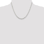 Sterling Silver 3.75mm Diamond-cut Long Link Cable Chain