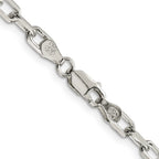 Sterling Silver 4.5mm Diamond-cut Long Link Cable Chain