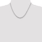 Sterling Silver 4.5mm Diamond-cut Long Link Cable Chain