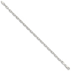 Sterling Silver 4.5mm Diamond-cut Long Link Cable Chain