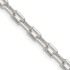 Sterling Silver 4.5mm Diamond-cut Long Link Cable Chain