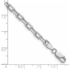 Sterling Silver Rhodium-plated 4.5mm Diamond-cut Long Link Cable Chain