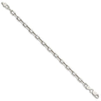 Sterling Silver 5.75mm Diamond-cut Long Link Cable Chain