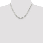 Sterling Silver 6.65mm Diamond-cut Long Link Cable Chain